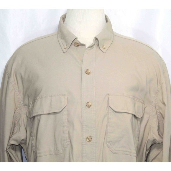 Duluth Trading Co. Dry on the Fly Beige L/S Shirt 45207 Mens Size 2XLT Excellent - Picture 2 of 4